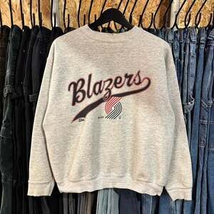 Vintage 90s Portland Trailblazers Salem Sportswear Crewneck Sweatshirt, Made in